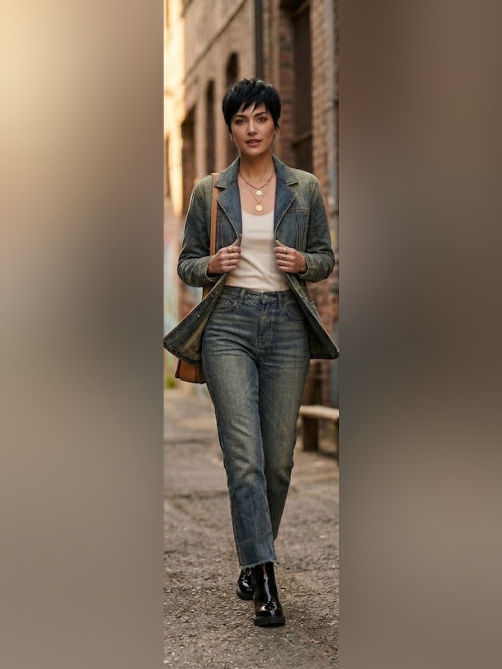 Vintage Calvin Klein Jean Two Piece Set Pintuck Jacket & Jeans. 
Size 14/XL